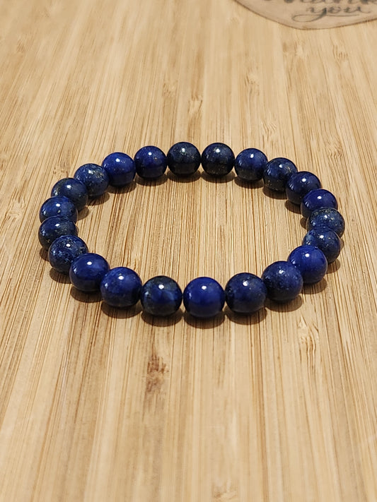 Mens Lapis Lazuli Stone beaded bracelet - strength - courage - wisdom - truth