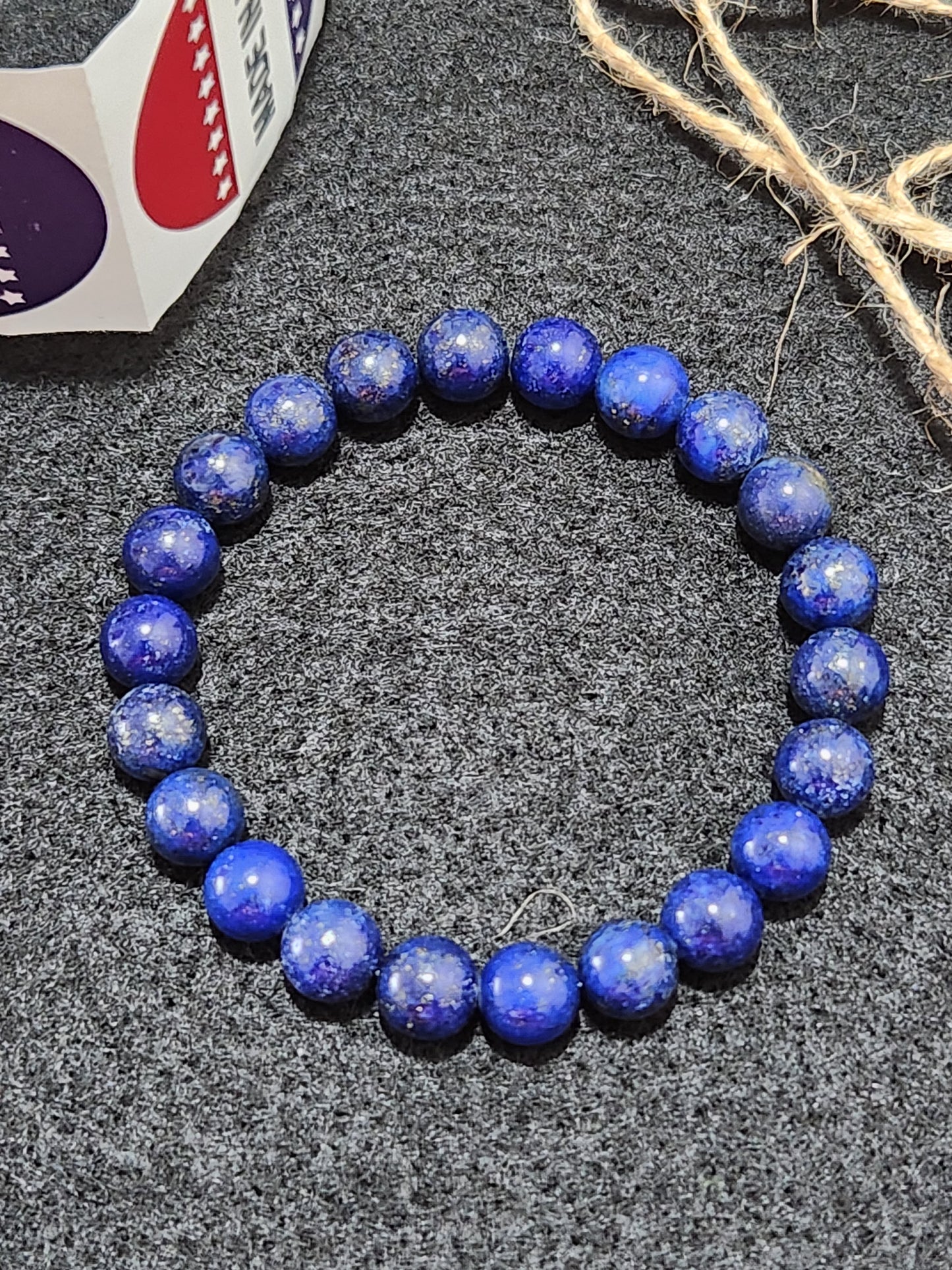 Mens Lapis Lazuli Stone beaded bracelet - strength - courage - wisdom - truth