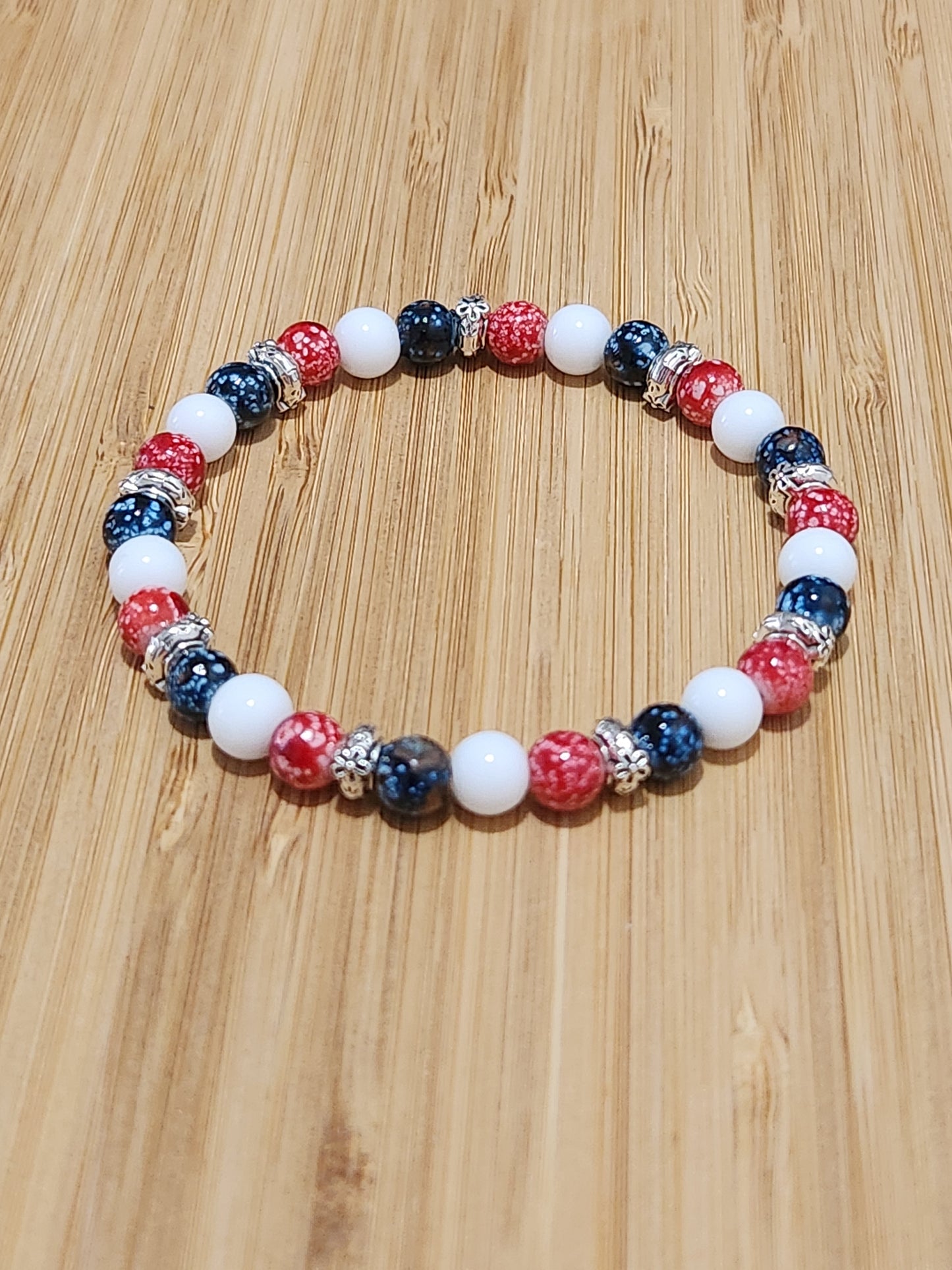 Patriotic Bracelets - set of 3 - red, white and blue - Memorial Day - 4th of July - Veterans Day - The New Year