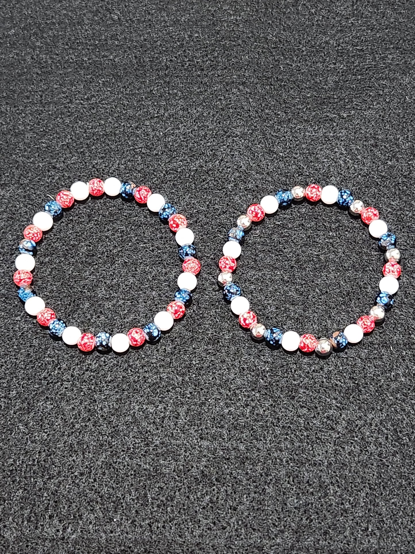 Patriotic Bracelets - set of 2 - Memorial Day, Veterans Day, 4th of July - The New Year
