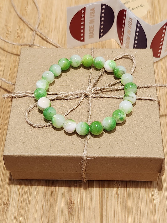 Green Persian Jade Bracelet - well being - growth - good luck - renewal