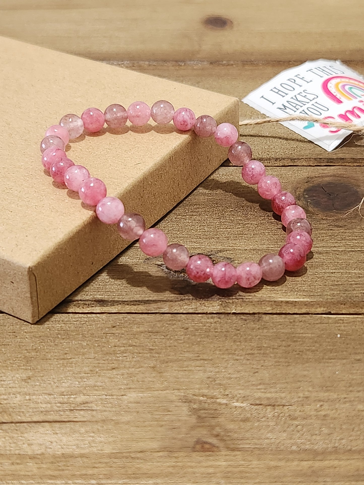 Strawberry Quartz Bracelet - love - passion - well being - unity - tranquility