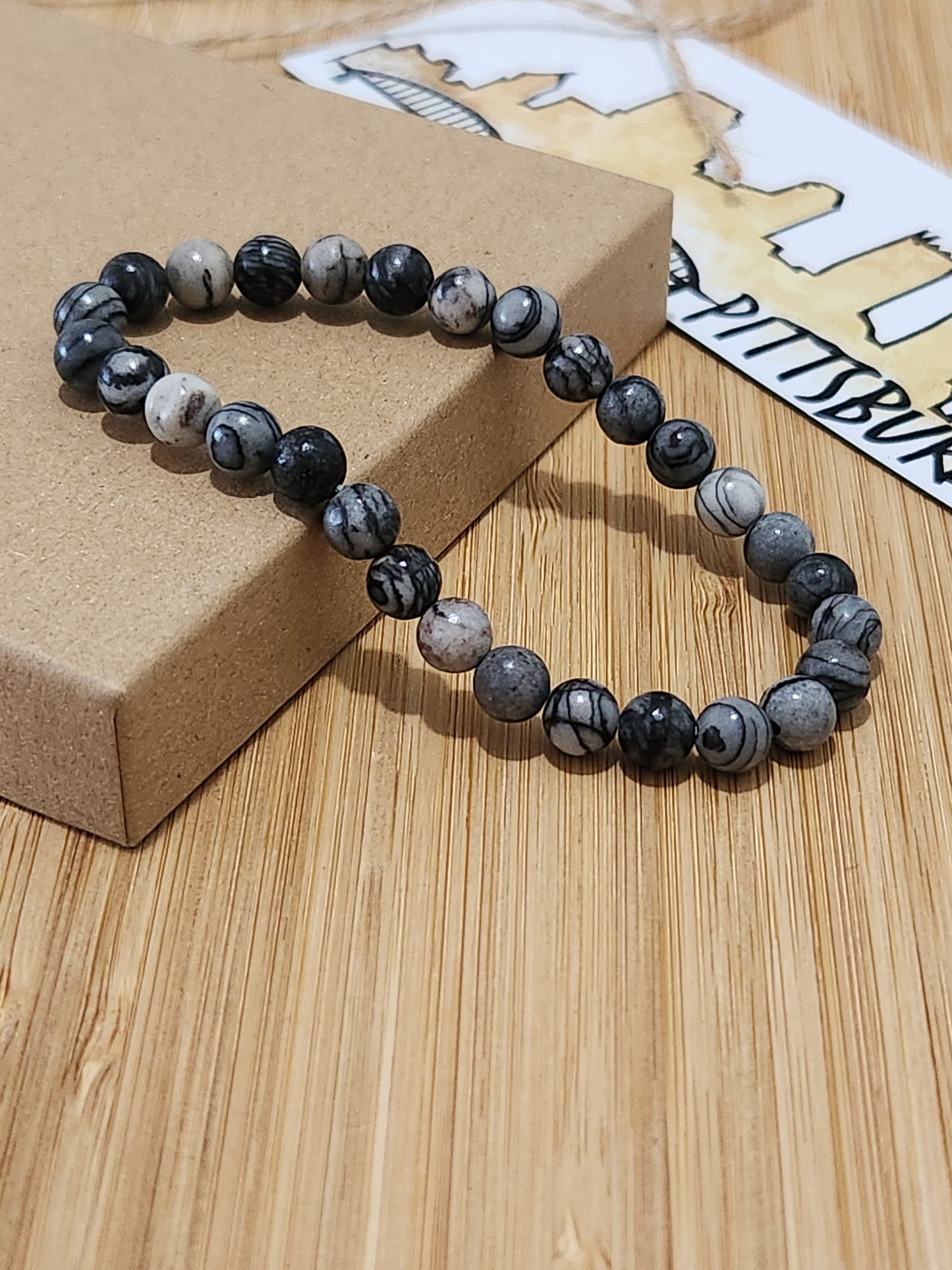 Spider Web Jasper Stone Beaded bracelet - 6mm stones - kindness - wholeness - compassion - connections