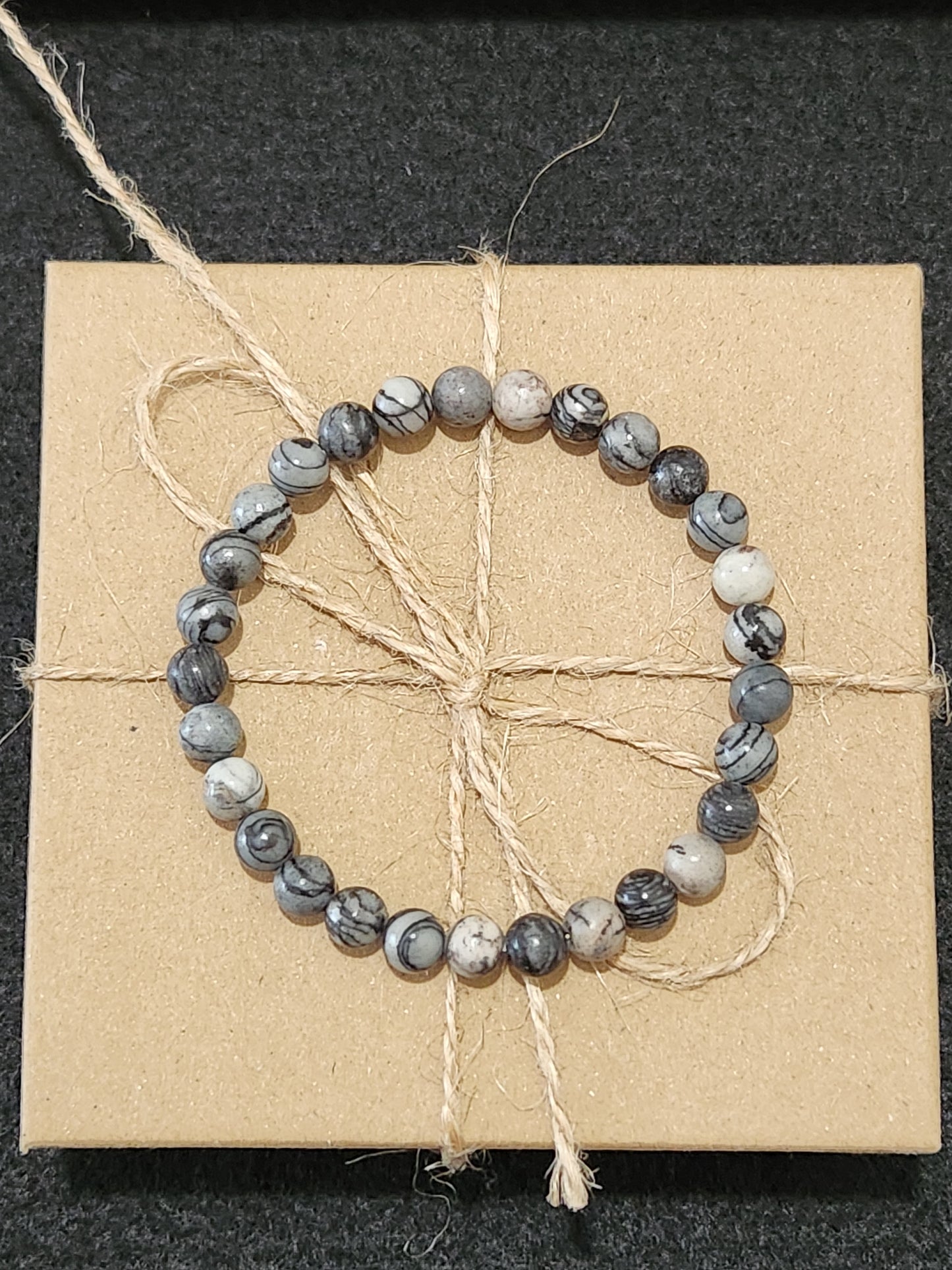 Spider Web Jasper Stone Beaded bracelet - 6mm stones - kindness - wholeness - compassion - connections