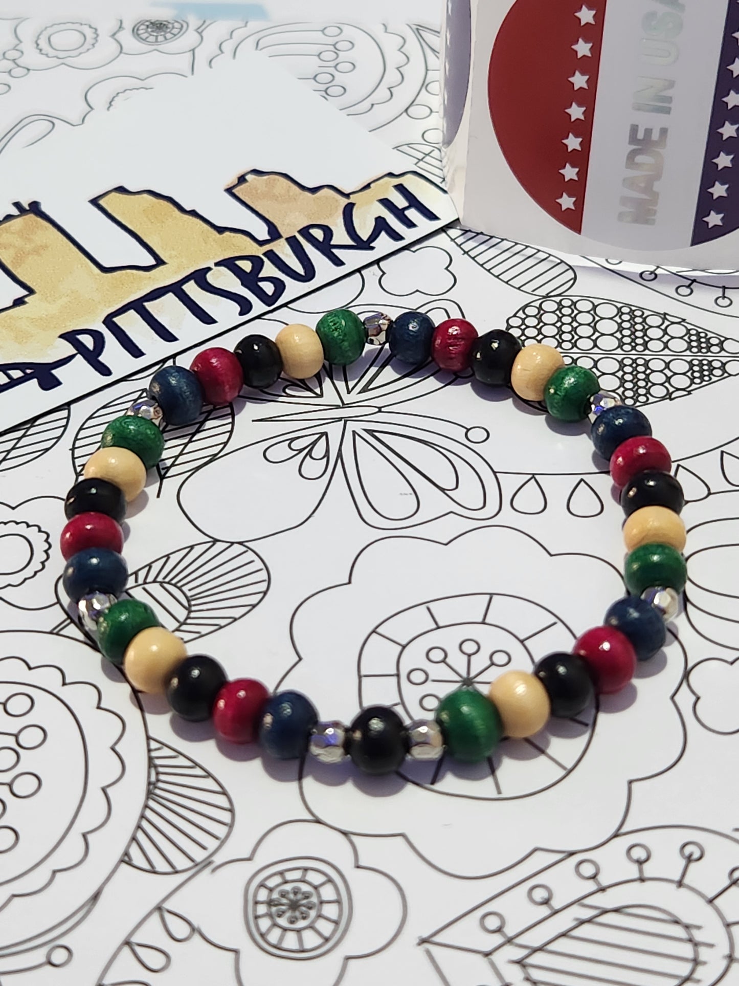 Multicolor Wooden Bracelet - 6mm beads