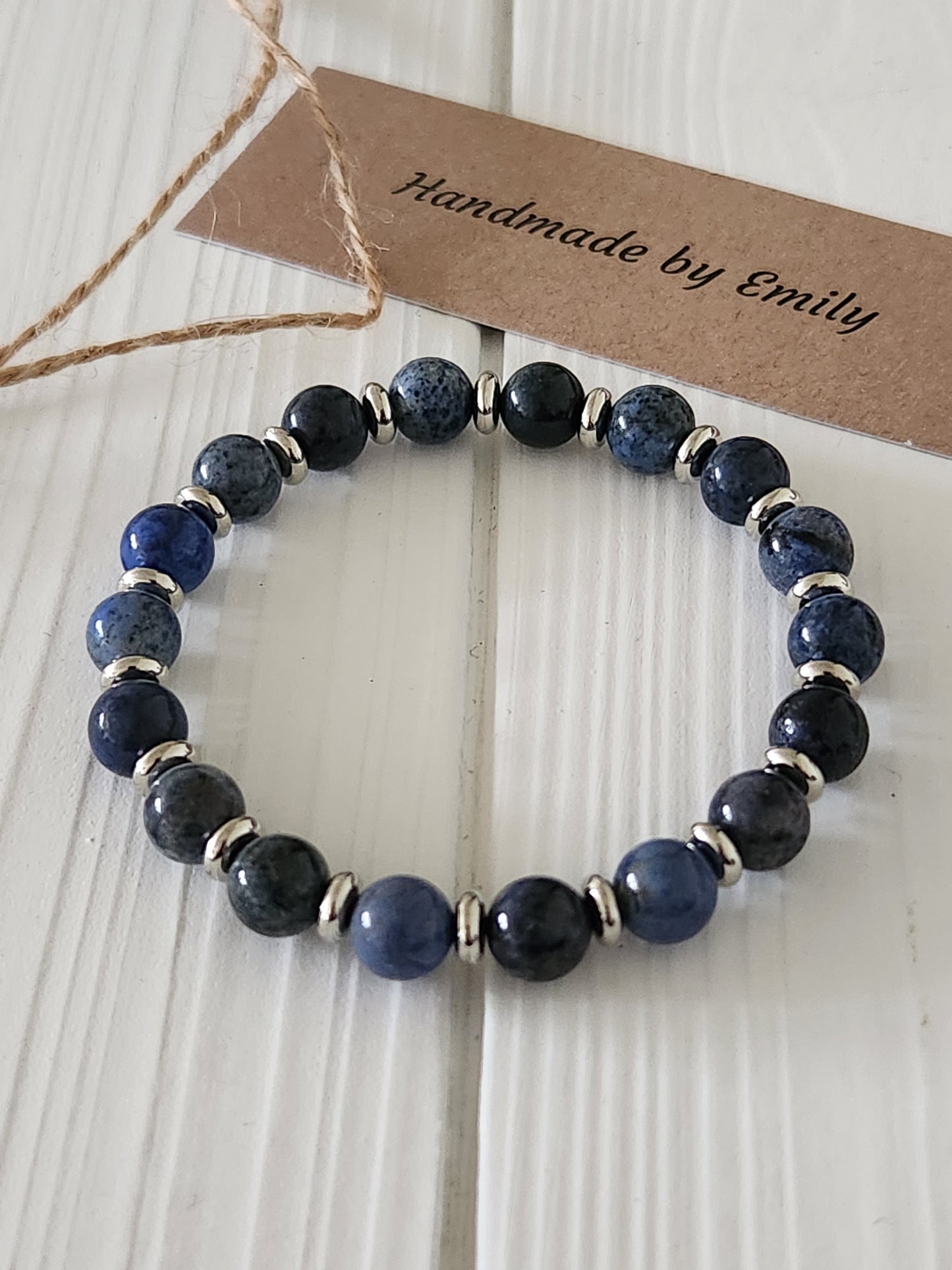 Dumortierite Stone Bracelet with accents - intuition - memory - communication- support