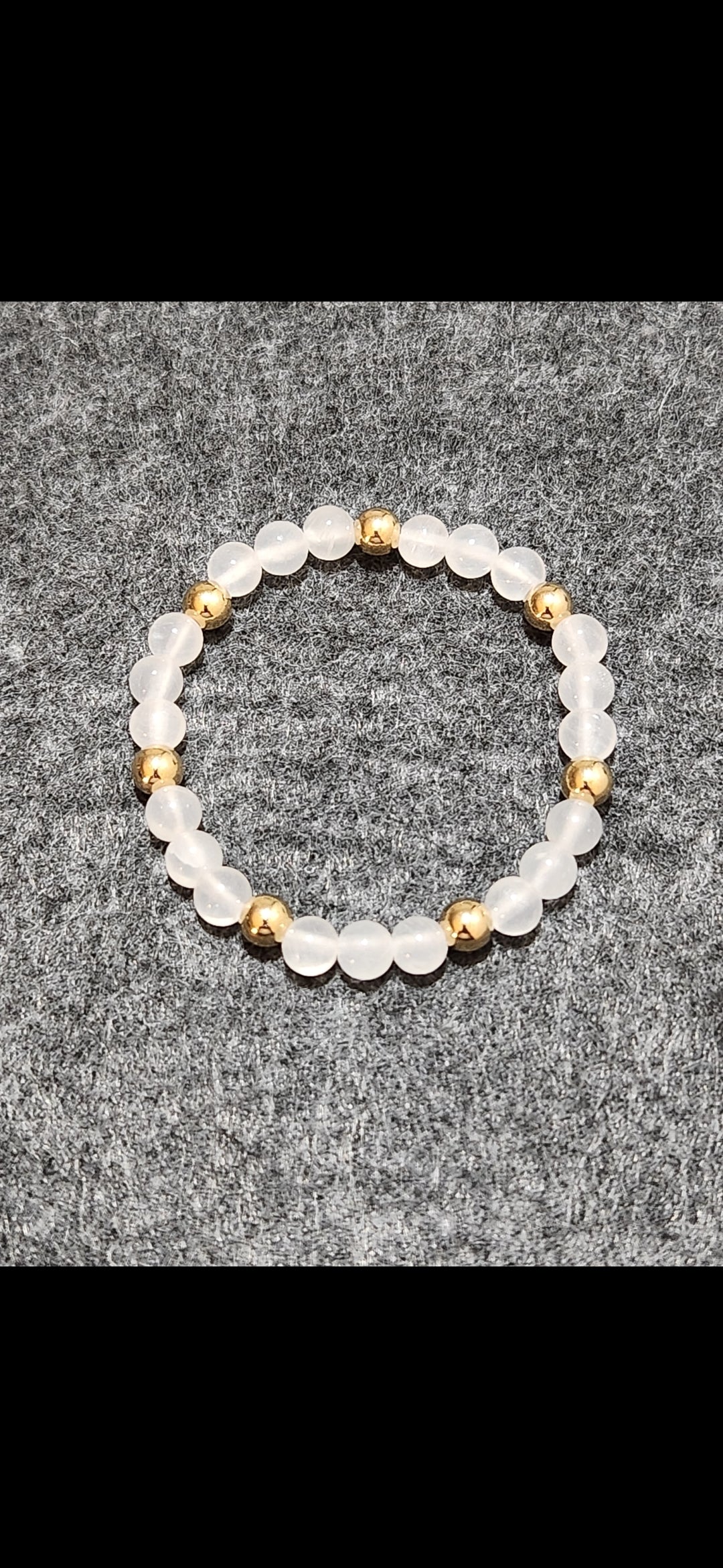 Selenite Stone beaded bracelet with accent beads - clarity - protection - peace - sleep
